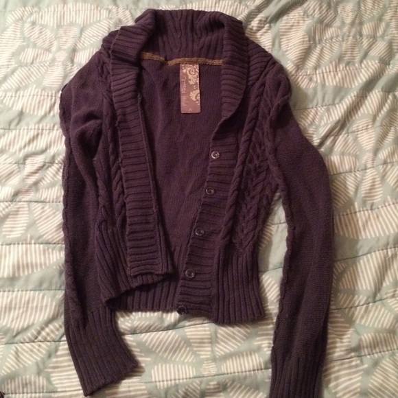 Blue-gray fossil Sweater Coverup