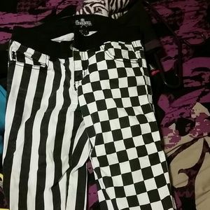 Checkered stripe hot topic jeans