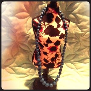 blue beaded necklace