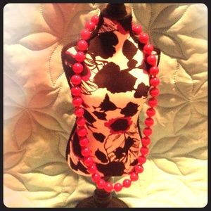 red beaded necklace