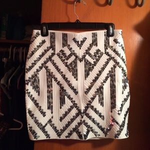 Sequence White Aztec Skirt