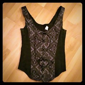 Black and Lavender Bustier