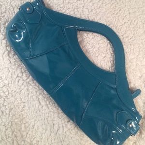 Blue Patton leather clutch