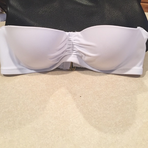 White Victoria secret strapless swim suit top