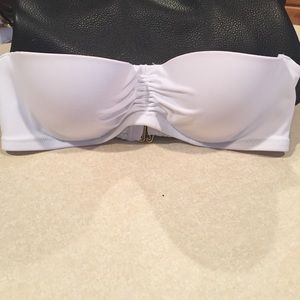 White Victoria secret strapless swim suit top