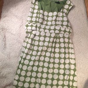 Green and white dress