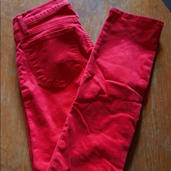 J Brand bright red 811 skinny jeans size 24