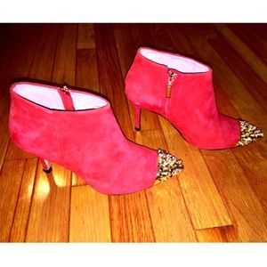 Zara Shoes - Red Suede ZARA booties Zara Shoes - Red Suede ZARA booties