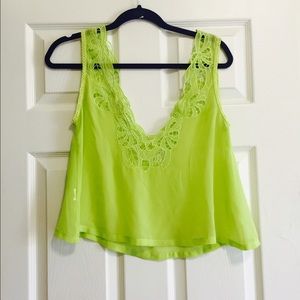 LF lime green loose fitting crop top