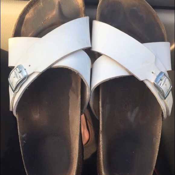 Birkenstock white cross bands