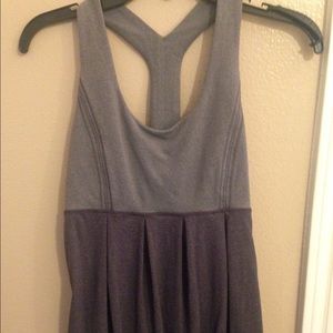 Gray Tank with drawstring bottom