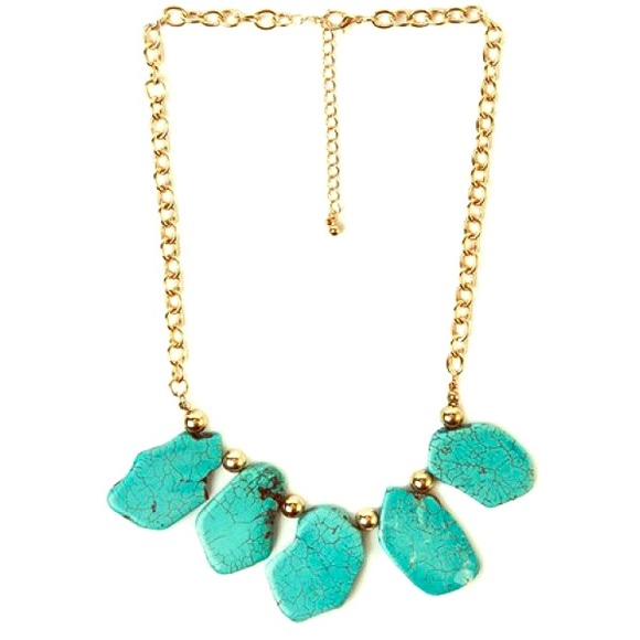 Forever 21 Green Spirit Natural Stone Necklace