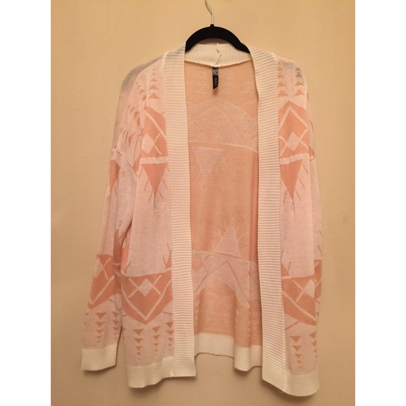 light pink & white cardigan