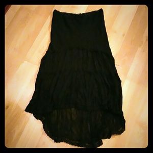 Black Sheer High Low Skirt