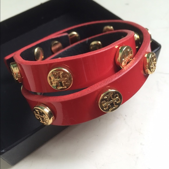 Tory Burch Jewelry - Tory burch double wrap red logo bracelet