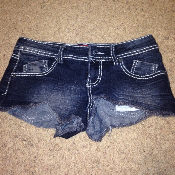 Red rivet shorts