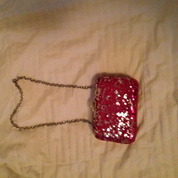 Pink sparkly sequined clutch - Picture 1 of 2