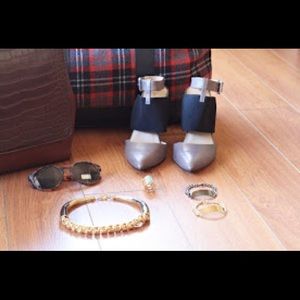 SET! Gold Chunky Necklace & 2 ID Bracelets