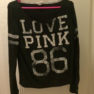 Vs pink off the shoulder sweatshirt