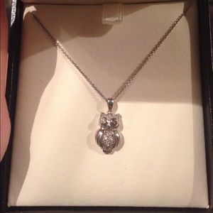 Sterling silver owl necklace