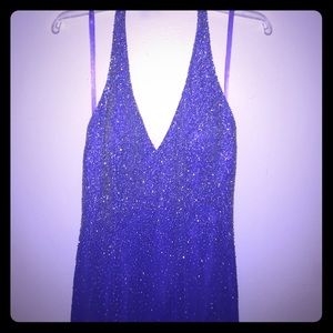 Periwinkle sequins teardrop gown