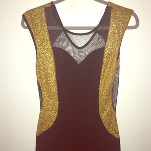 Black & gold with shear dress