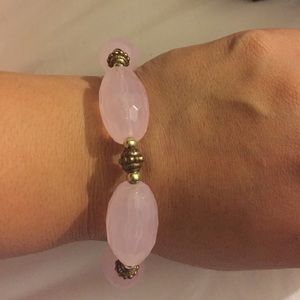 Beaded pink and gold bracelet