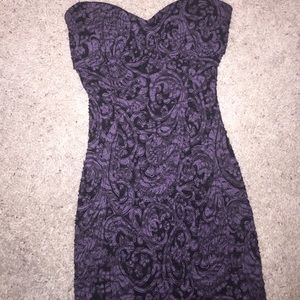 Purple & black damask dress
