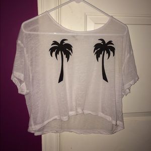 See-Through Palm Tree Crop-Top