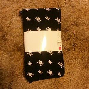 NWT black and white skull tights