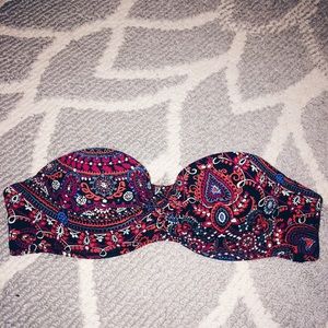 NWT Paisley Patterned Pushup Swim Top