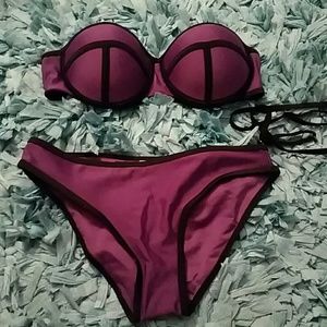 Purple bombshell bikini.