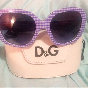 Dolce & Gabbana Purple Plaid Sunglasses