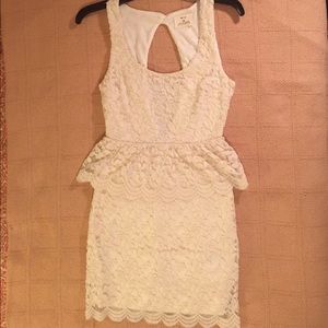 White Lace Peplum Dress