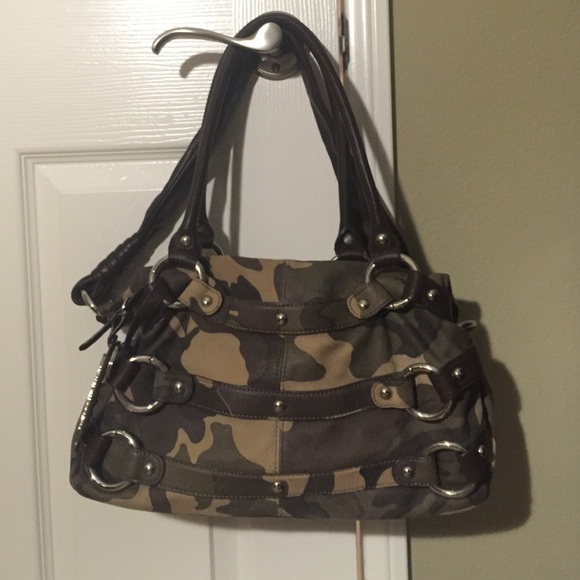 Ladies B Makowsky Camo Leather Handbag