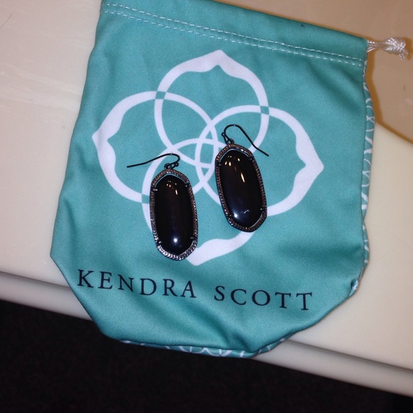 Kendra Scott mini gunmetal black earrings