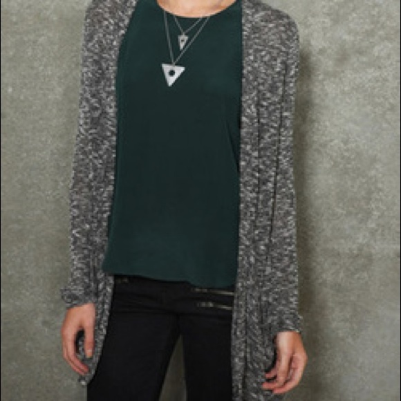 Gray and white cardigan