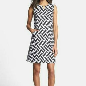 Pattern Black and White Sheath Dress