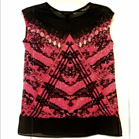 Kenneth Cole Pink and Black Top Size PXS
