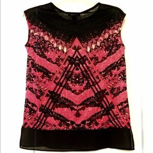 Kenneth Cole Pink and Black Top Size PXS