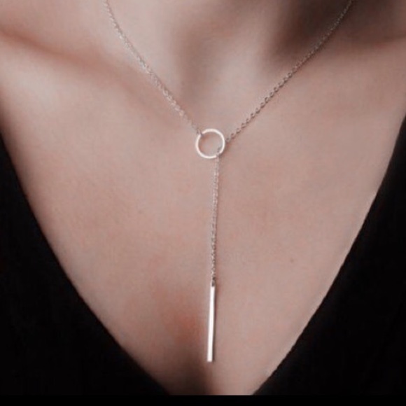Silver plated Y necklace