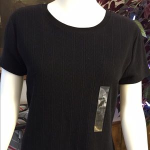 Brand new, with tags! Black short sleeved knit top