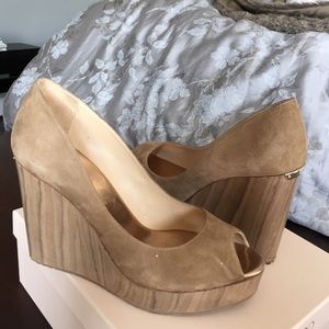 Jimmy Choo Suede Peeptoe Wedges - REDUCED!!!