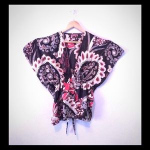 Printed kimono cardigan