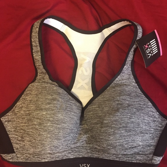 NWT. Victoria's Secret VSX gray sports bra. 36B
