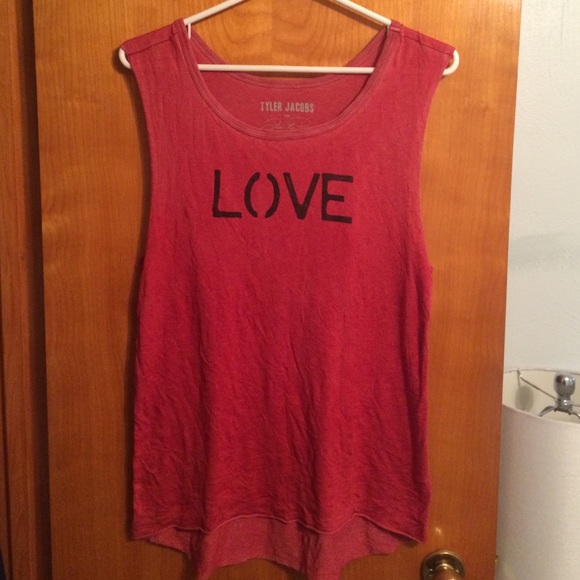 Nordstrom Tops - Nordstrom LOVE distressed tank merlot