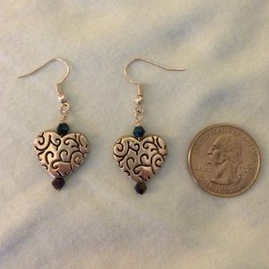 Heart Earrings - sterling silver.