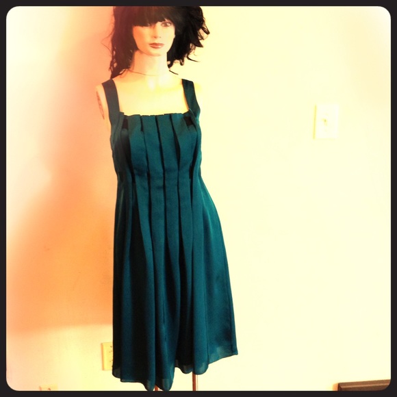 Limited dress teal with bunched vertical layers - Picture 1 of 4