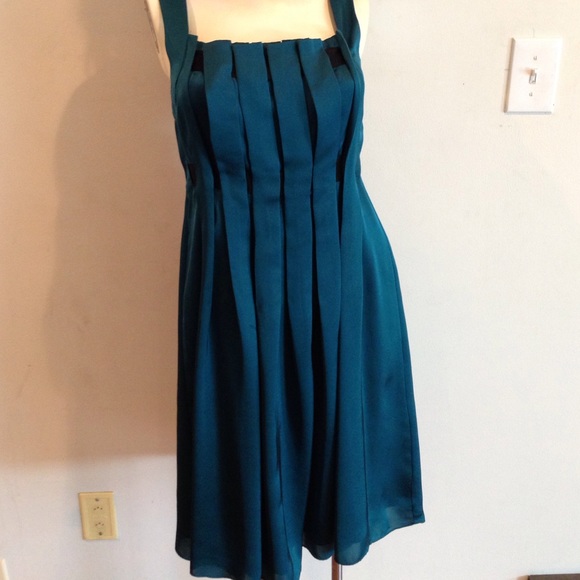 Limited dress teal with bunched vertical layers - Picture 2 of 4