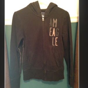 American eagle black zip up hoodie